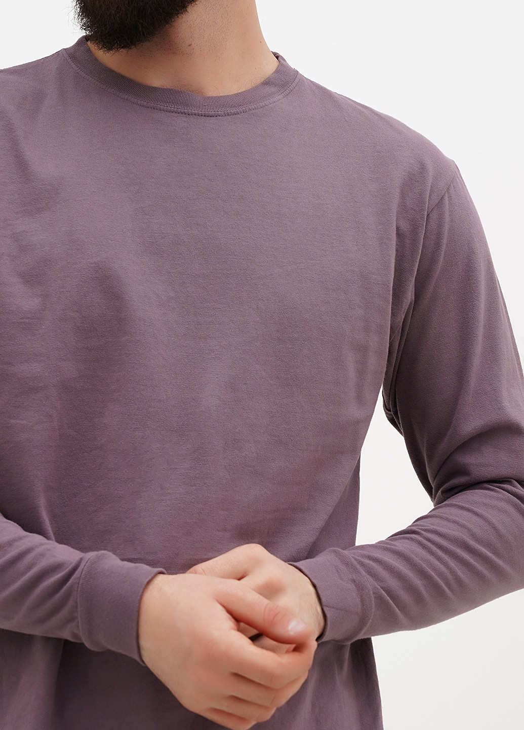 Сиреневый демисезонный кэжуал лонгслив Blue 84 однотонный