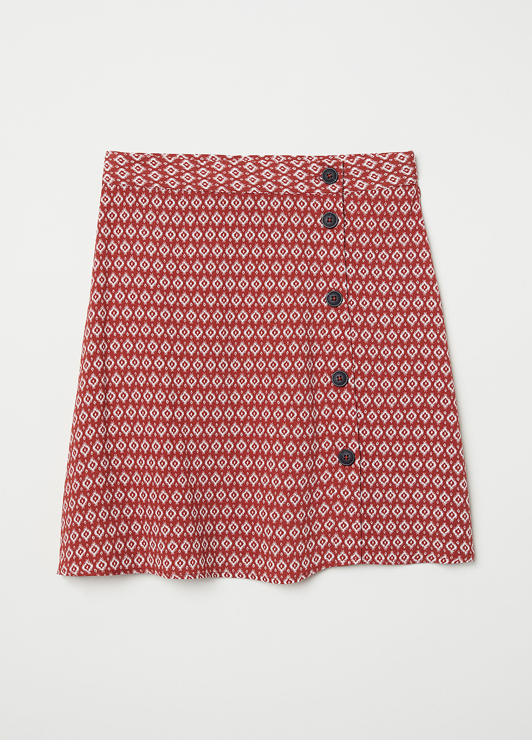 Красная кэжуал с абстрактным узором юбка H&M а-силуэта (трапеция)