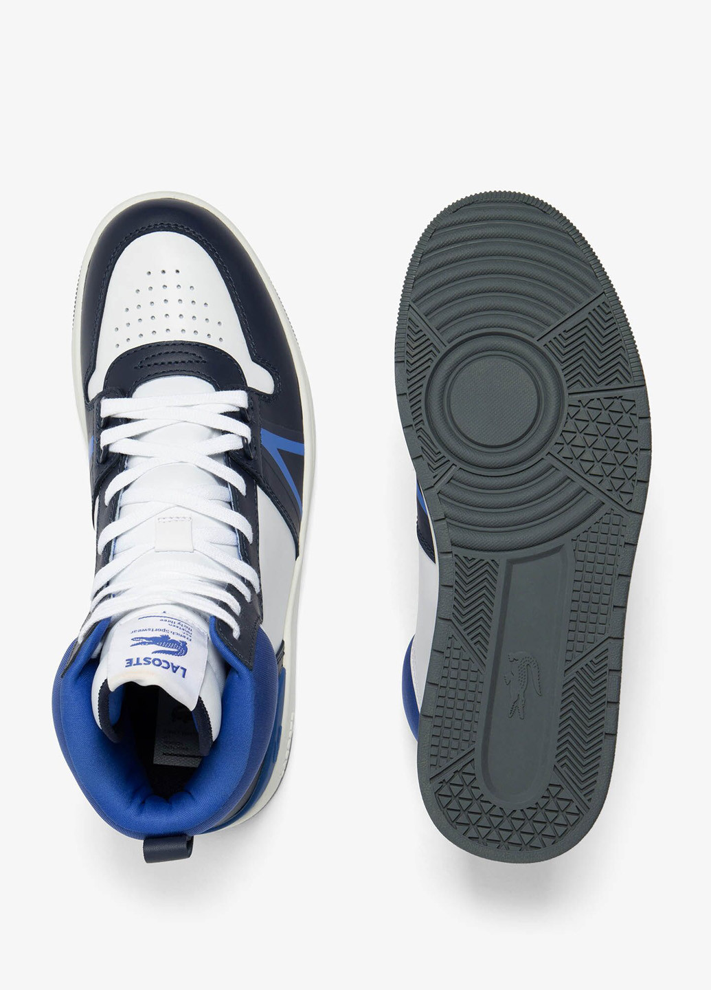 Голубые кеды Lacoste L001 Mid