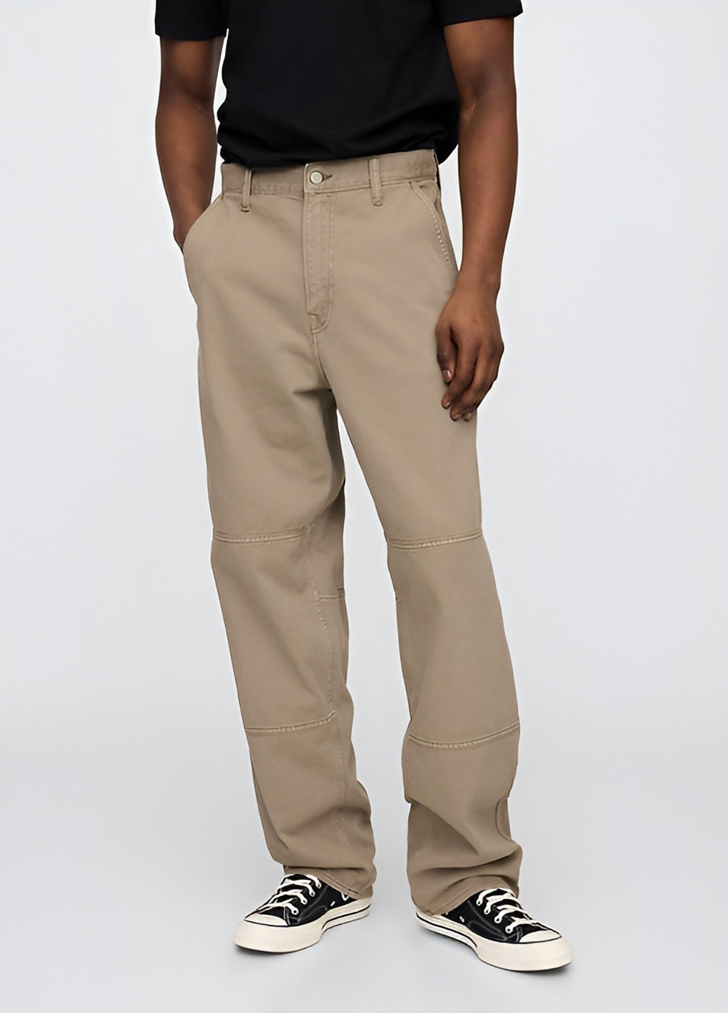 Бежевые демисезонные прямые джинсы Gap