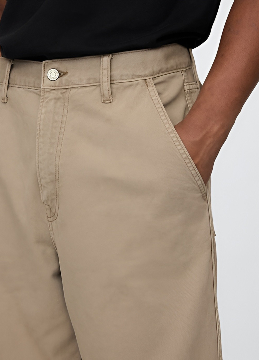 Бежевые демисезонные прямые джинсы Gap