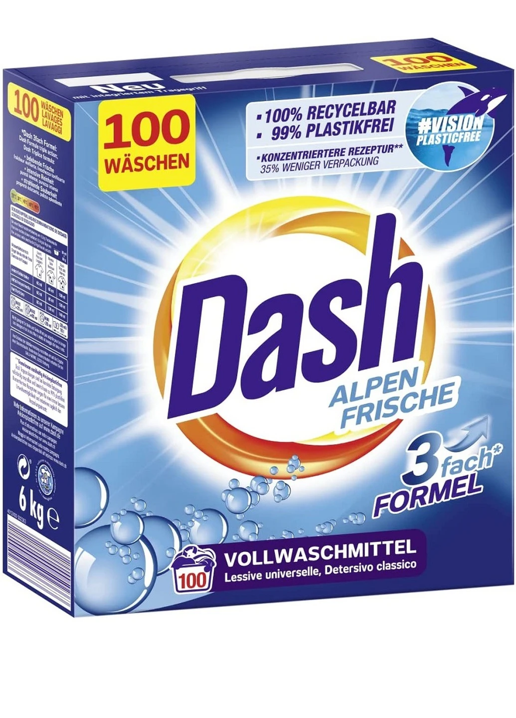 Пральний порошок Alpen Frische 100 прань (6,5кг) Dash (252806136)