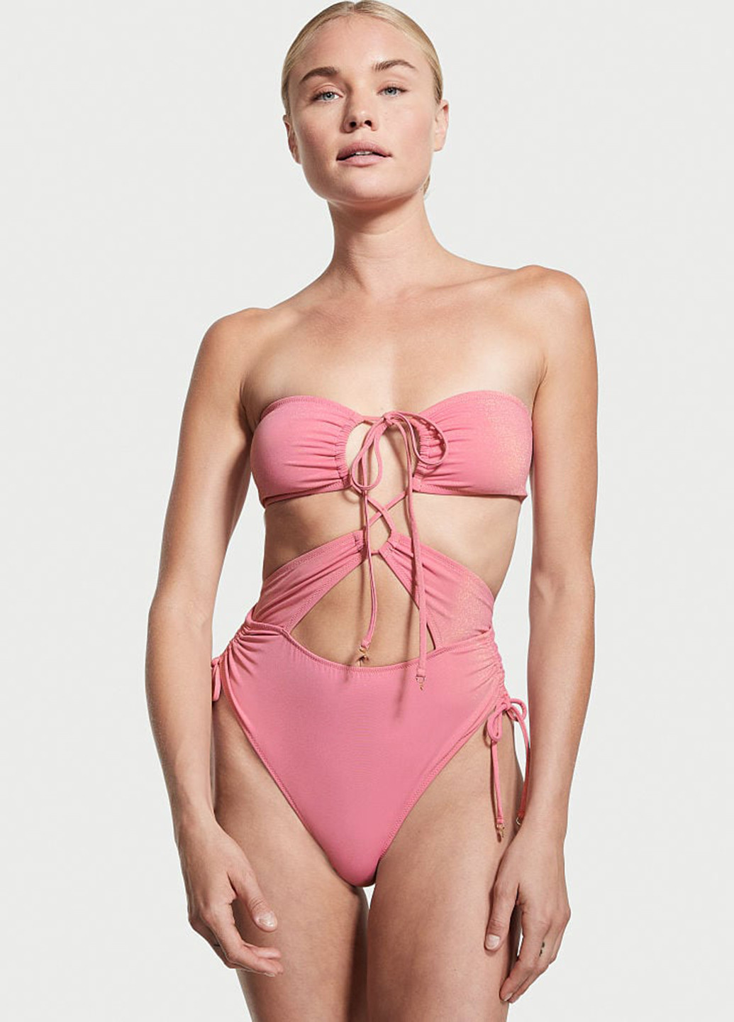 Розовый летний купальник монокини, слитный Victoria's Secret