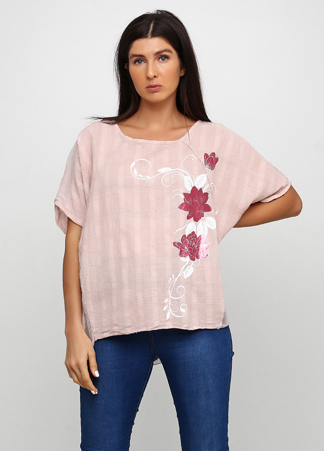 Светло-розовая летняя блуза New Collection