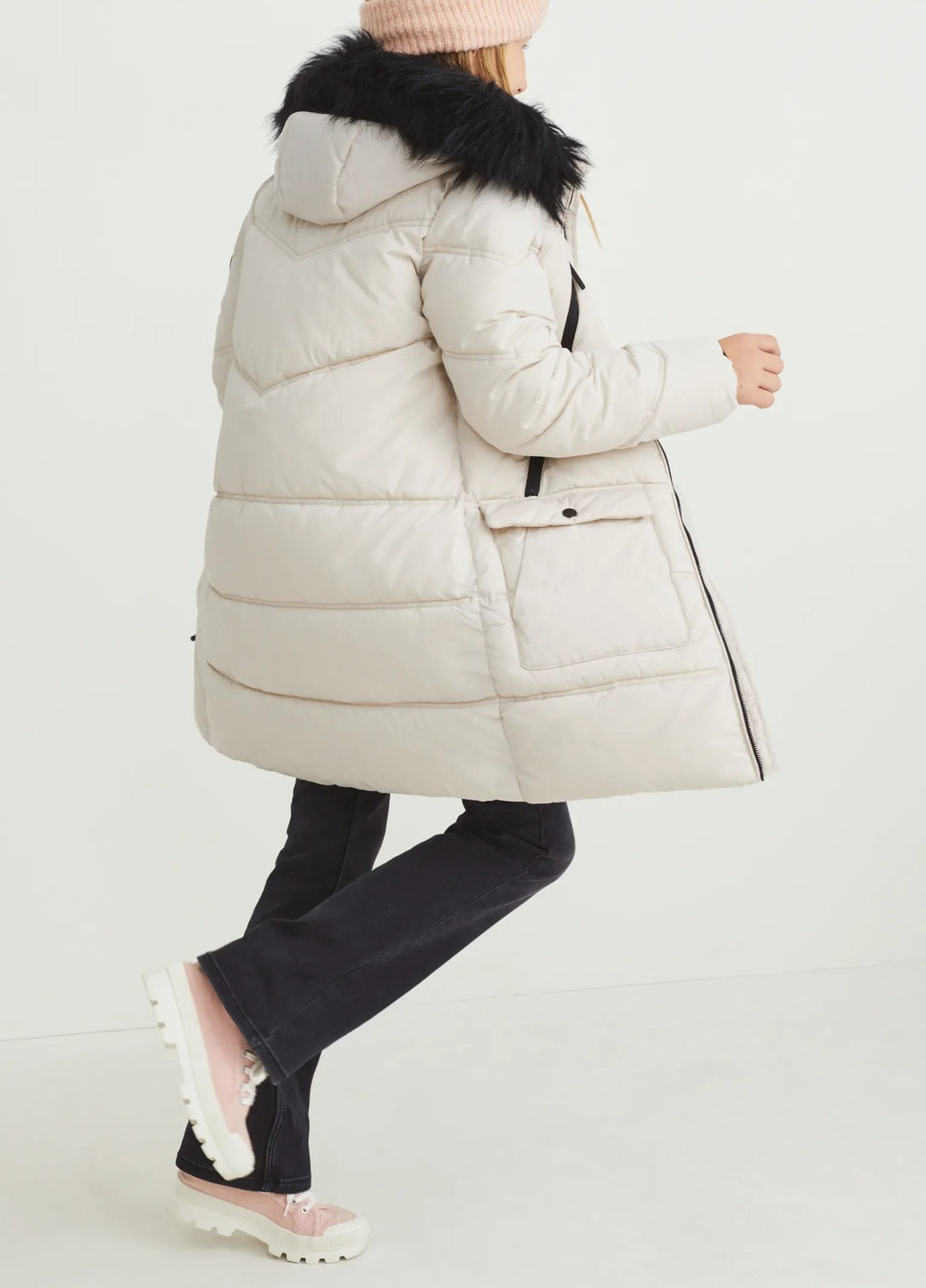 Біла зимня зимова куртка для дівчинки 2171155 C&A