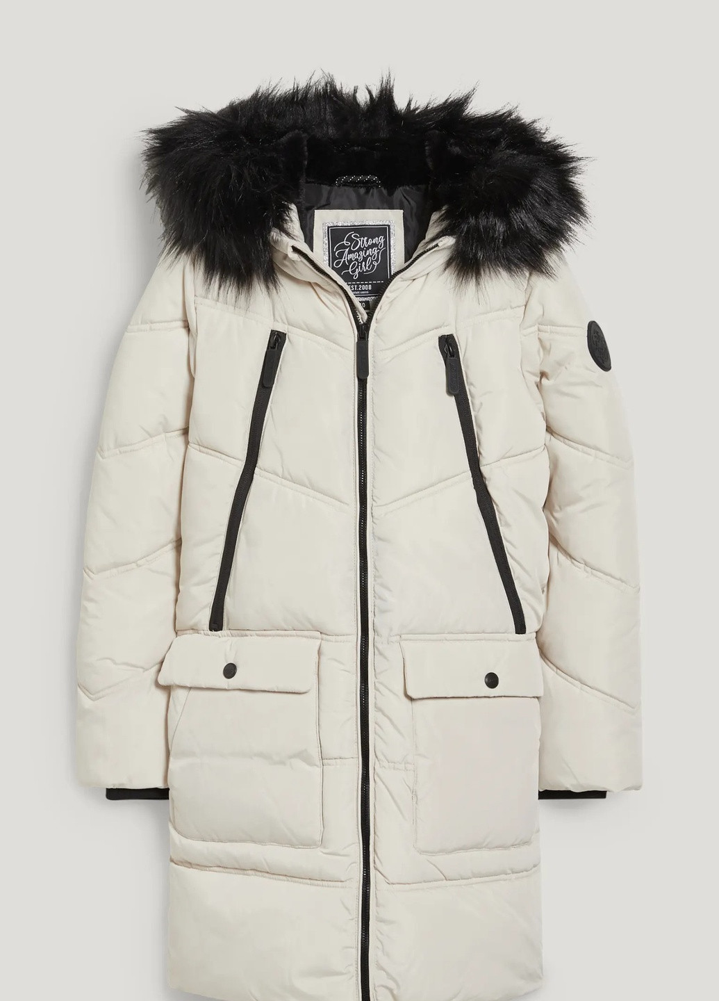 Біла зимня зимова куртка для дівчинки 2171155 C&A