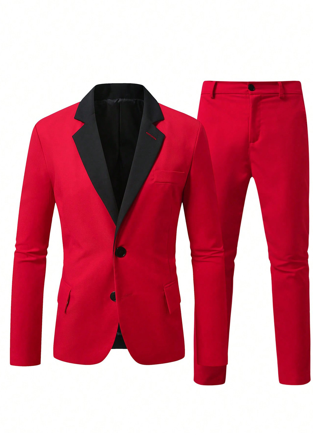 Червоний демісезонний костюм (піджак, штани) брючний SHEIN