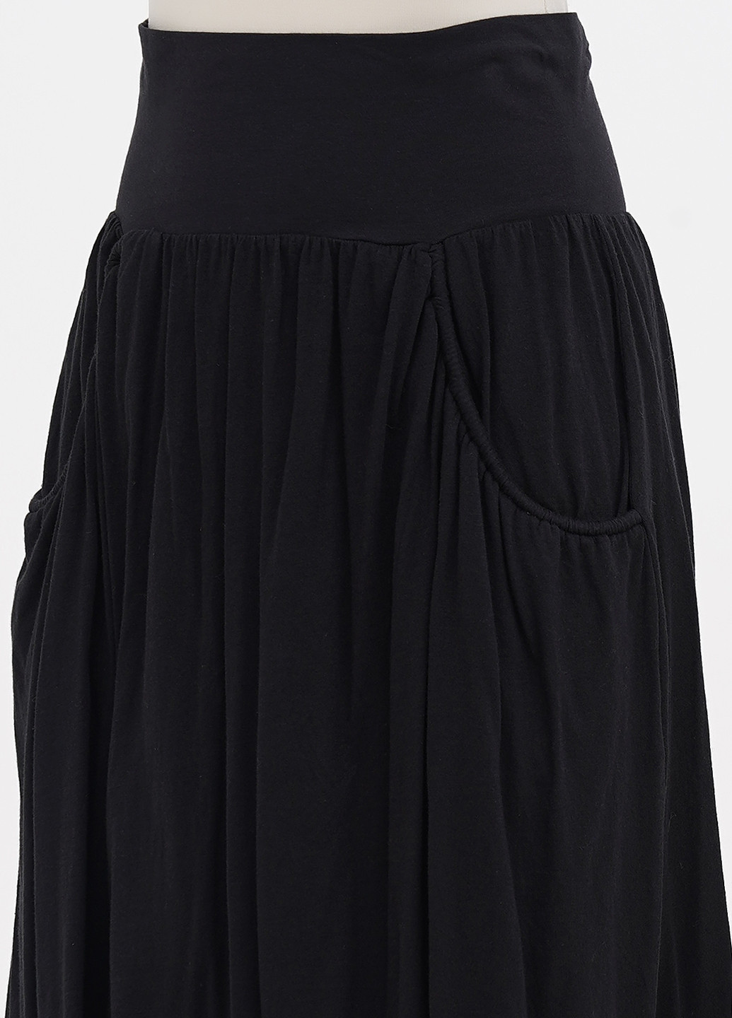 Черная кэжуал однотонная юбка Garnet Hill клешированная