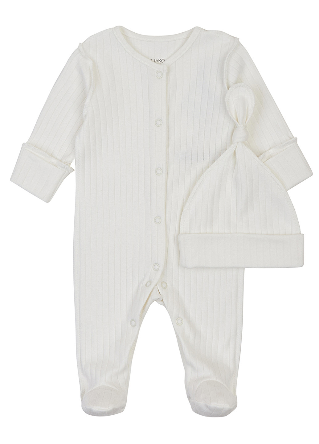 Молочний демісезонний комплект (чоловічок, шапка) KRAKO