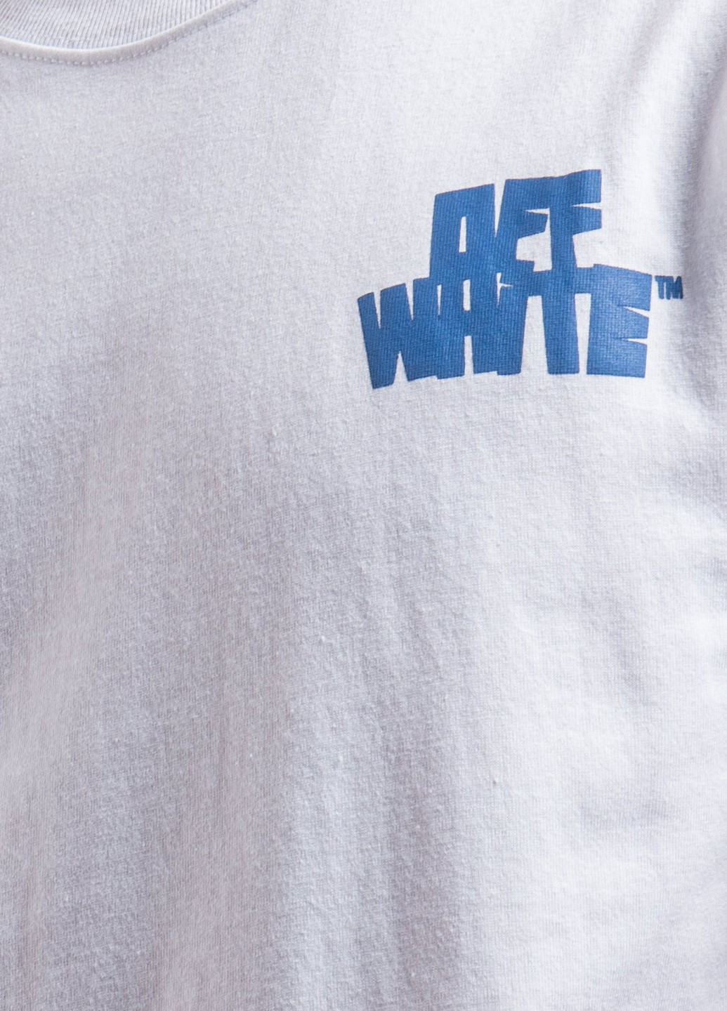 Біла чорна футболка з принтом на спині Off-White