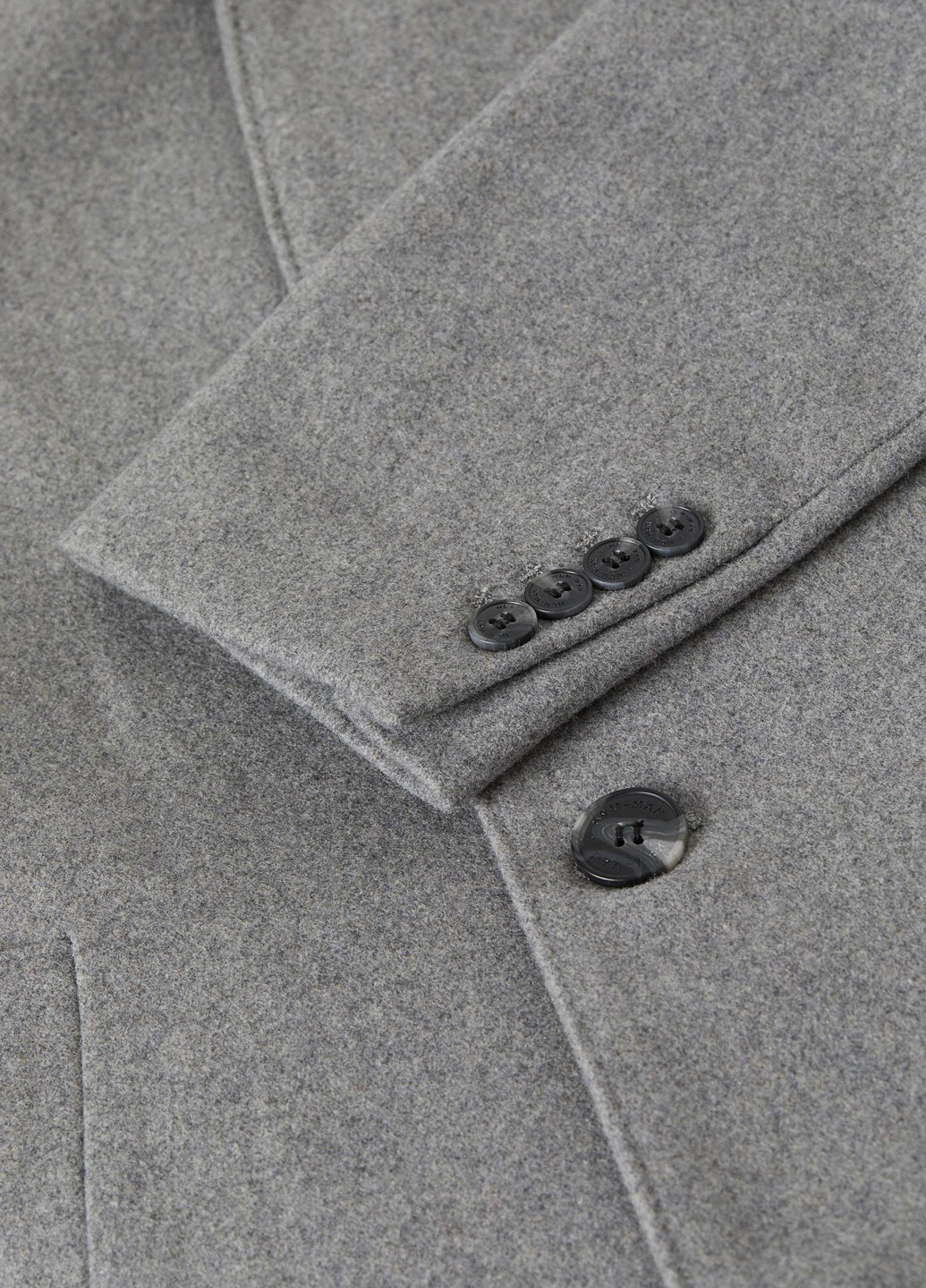 Серое демисезонное Пальто шерсть бленд H&M