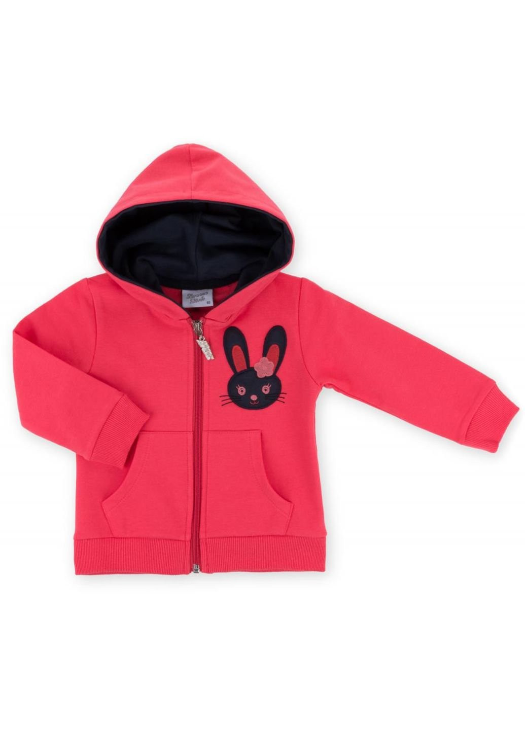 Синий демисезонный спортивный костюм на молнии с зайчиком (9617-92g-coral) Breeze