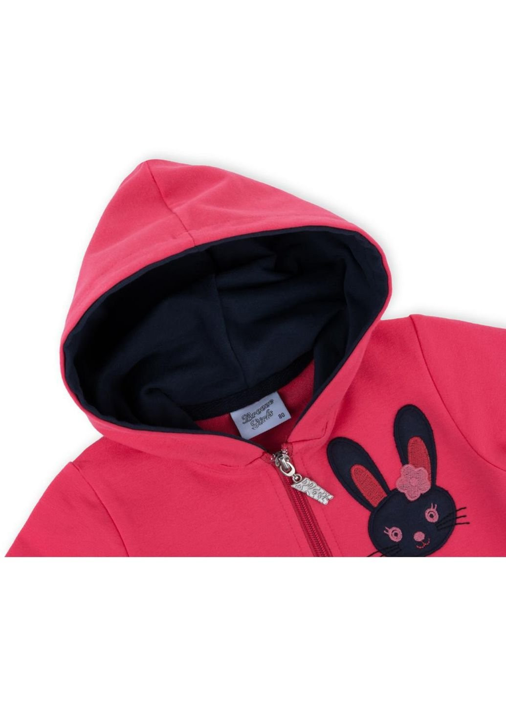 Синий демисезонный спортивный костюм на молнии с зайчиком (9617-92g-coral) Breeze