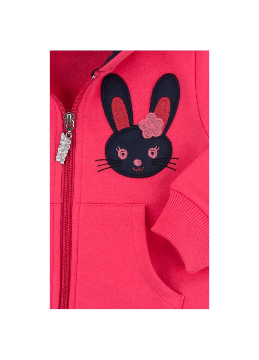 Синий демисезонный спортивный костюм на молнии с зайчиком (9617-92g-coral) Breeze