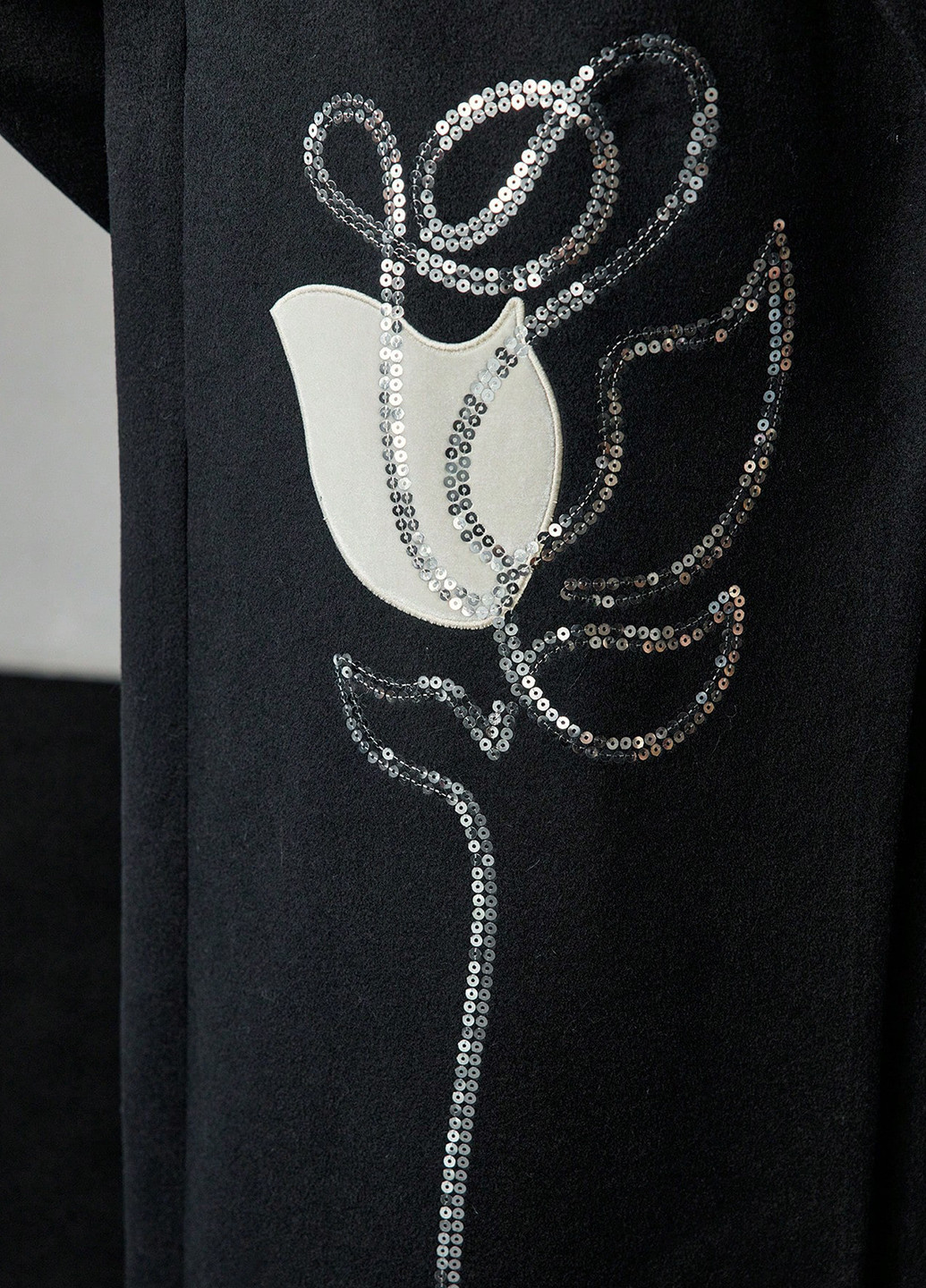 Черное зимнее Пальто двубортное SHEIN