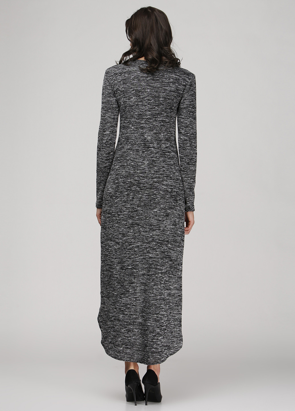Темно-серое кэжуал платье со шлейфом Adelin Fostayn меланжевое