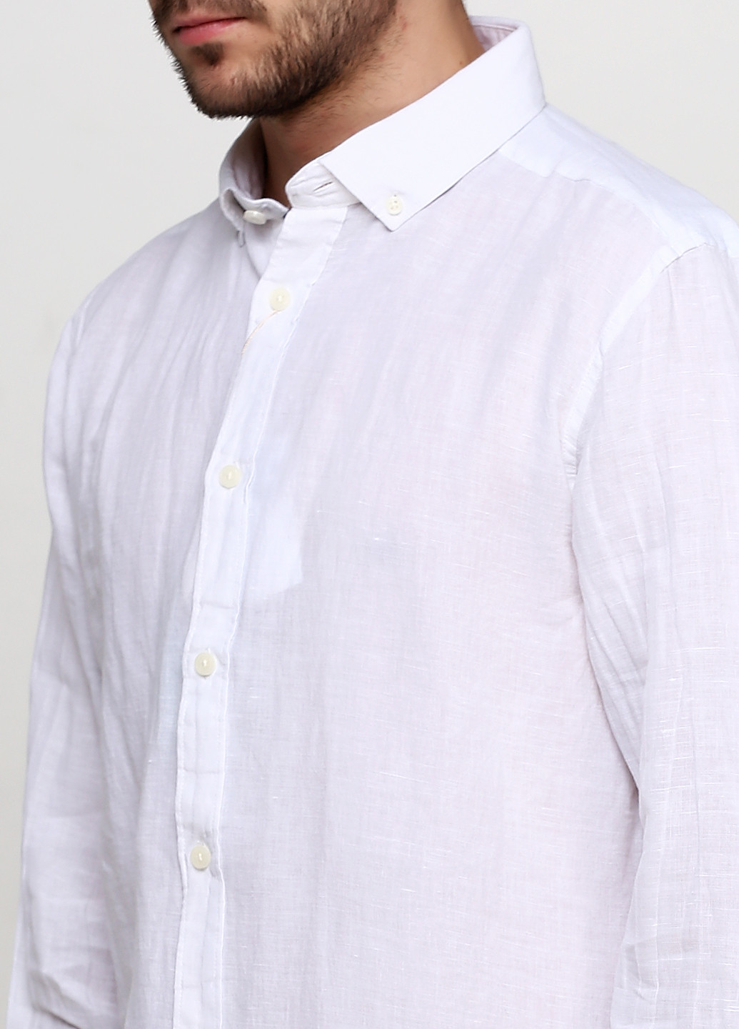 Белая кэжуал рубашка Springfield с длинным рукавом