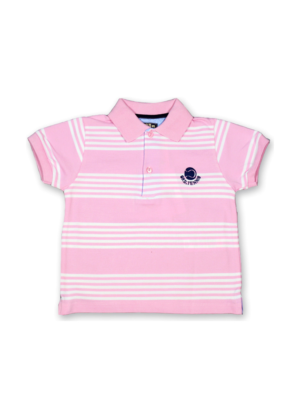 Розовая детская футболка-поло для мальчика Girandola в полоску