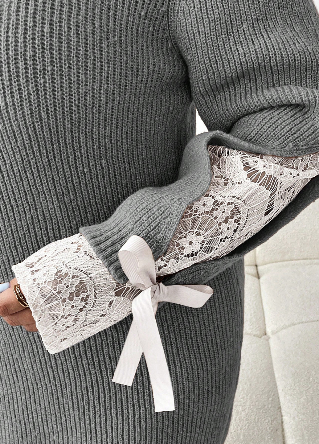 Сіра кежуал сукня сукня светр SHEIN однотонна