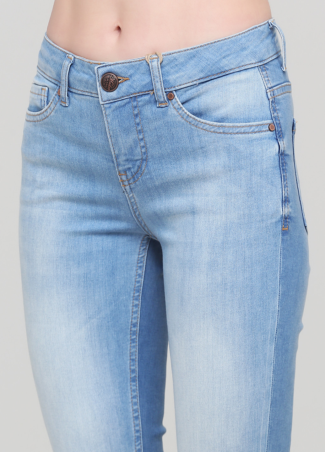 Голубые демисезонные скинни, укороченные джинсы Madoc Jeans
