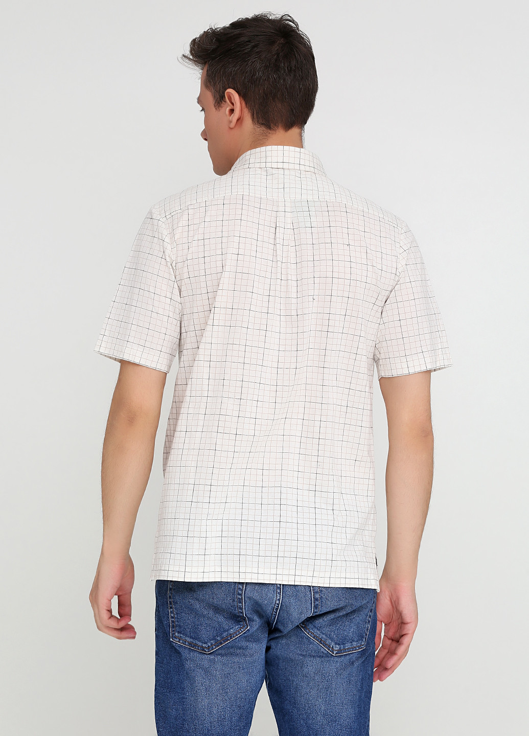 Белая кэжуал рубашка в клетку Ralph Lauren с коротким рукавом