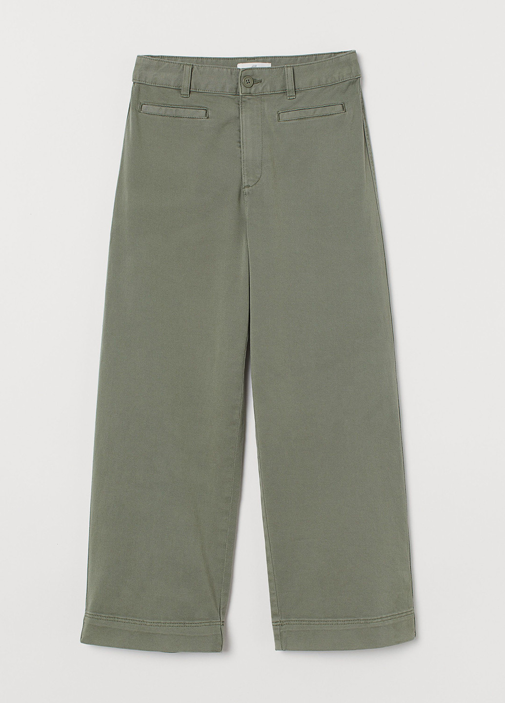 Оливковые кэжуал демисезонные кюлоты брюки H&M