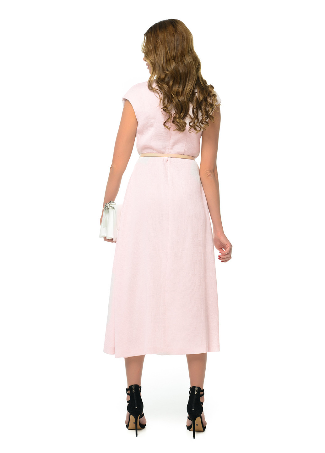 Світло-рожева кежуал сукня кльош GENEVIE однотонна
