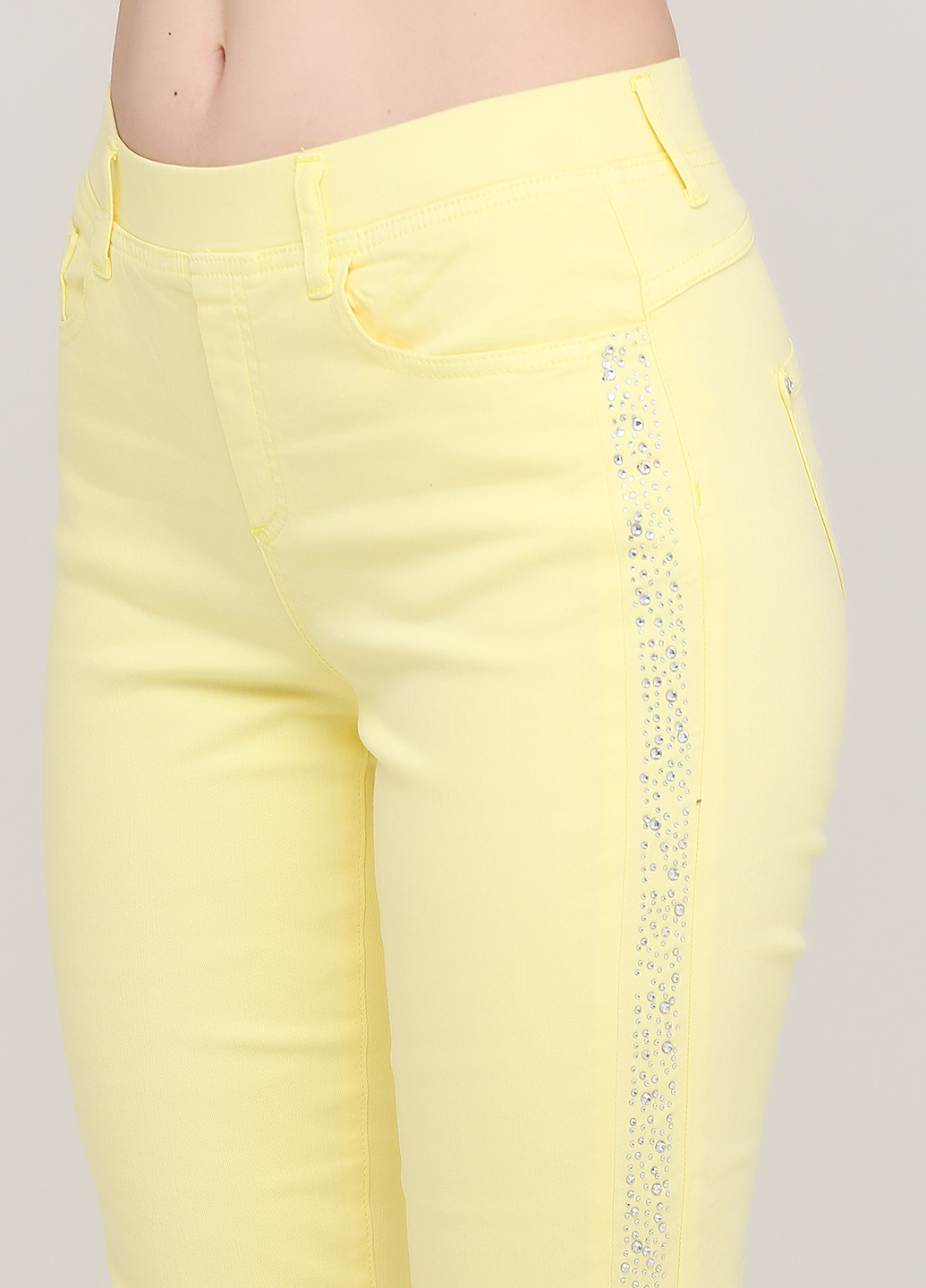 Джеггінси Mocca однотонні жовті джинсові бавовна