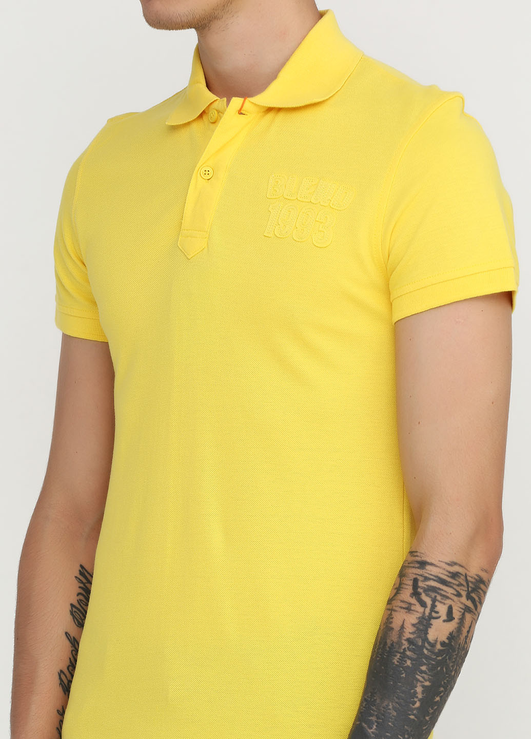 Желтая футболка-поло для мужчин Blend однотонная