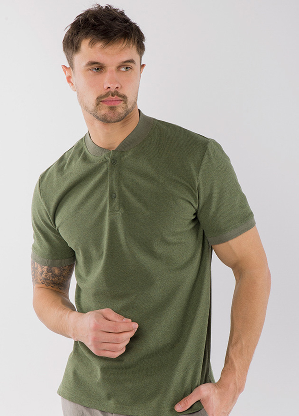 Зеленая футболка-поло для мужчин MR 520 однотонная