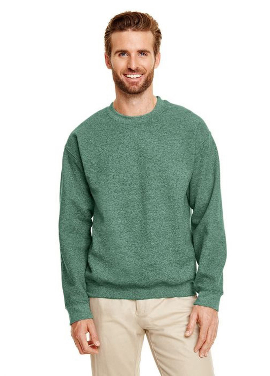 Зелений світшот Gildan меланж без декору (361960168)