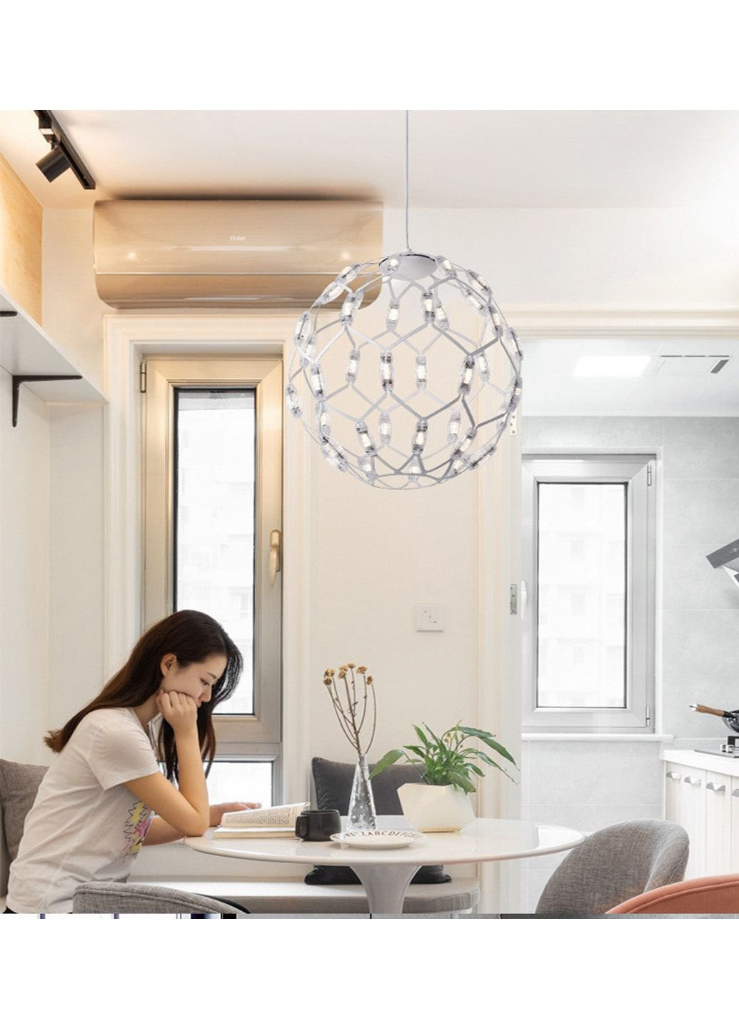 Люстра потолочная LED D1289/400-wh-k Белый 42х40х40 см. Sunnysky (253630744)