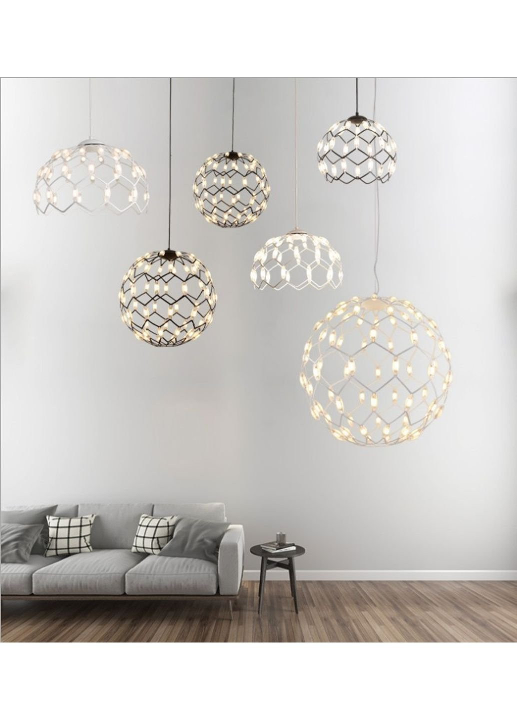 Люстра потолочная LED D1289/400-wh-k Белый 42х40х40 см. Sunnysky (253630744)