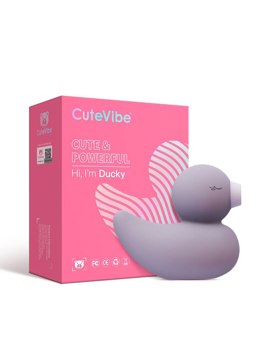 Вакуумний вібратор Ducky Grey Cute (254152390)