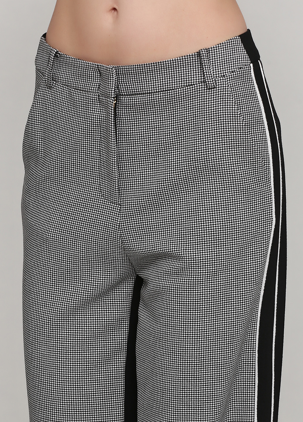 Черно-белые кэжуал демисезонные прямые брюки Altamira