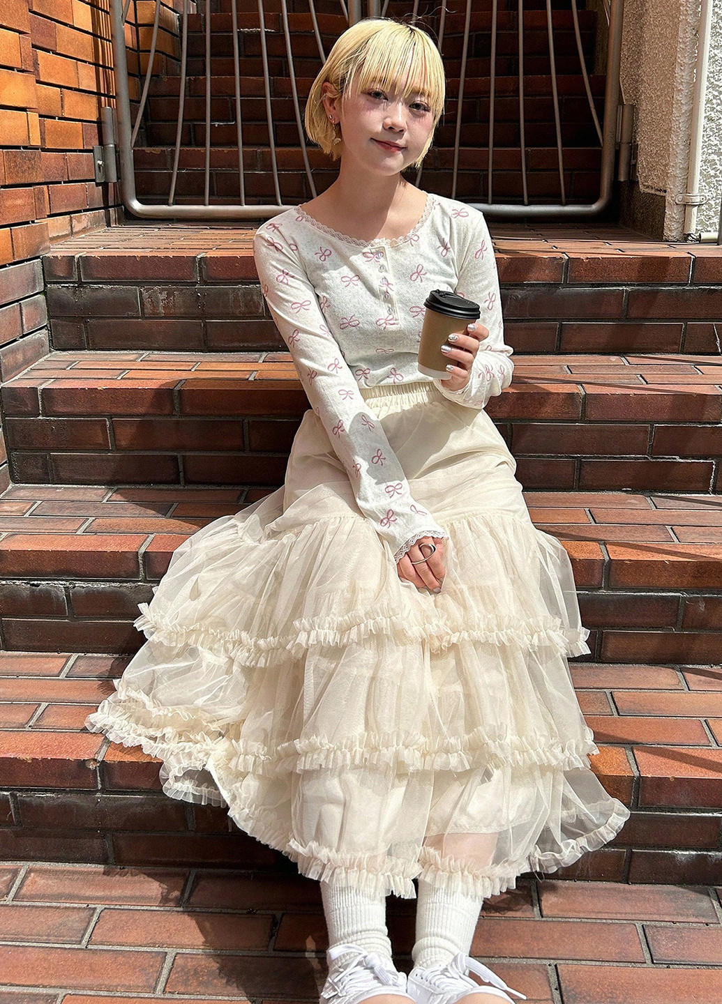 Кремовая праздничный, кэжуал однотонная юбка SHEIN