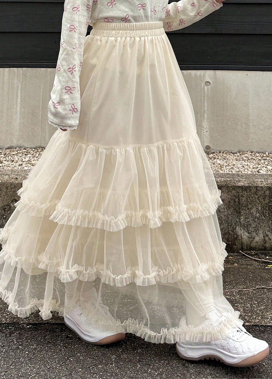 Кремовая праздничный, кэжуал однотонная юбка SHEIN