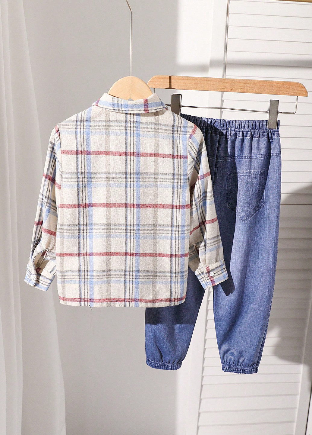 Комбинированный демисезонный комплект (рубашка, брюки) SHEIN