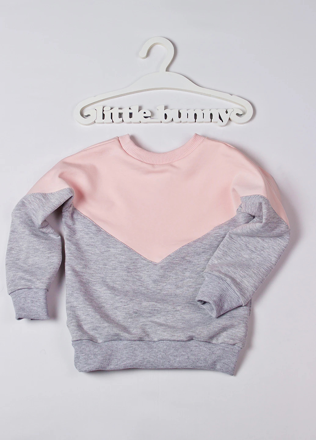 Little Bunny свишот однотонный серый кэжуал