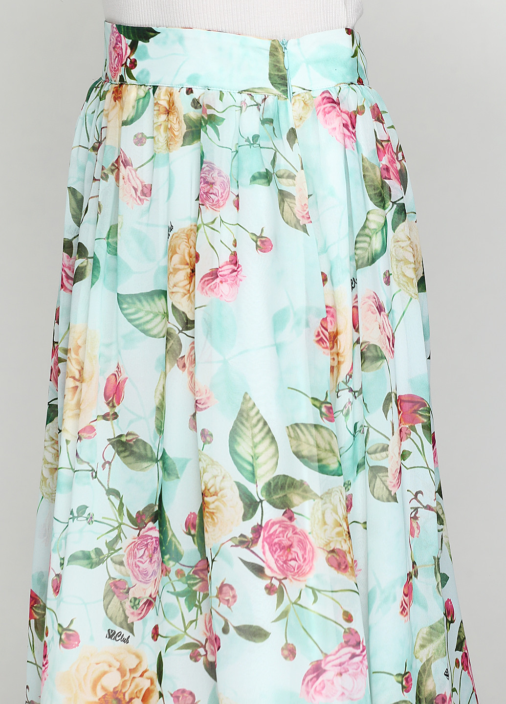 Светло-бирюзовая кэжуал цветочной расцветки юбка Sassofono макси