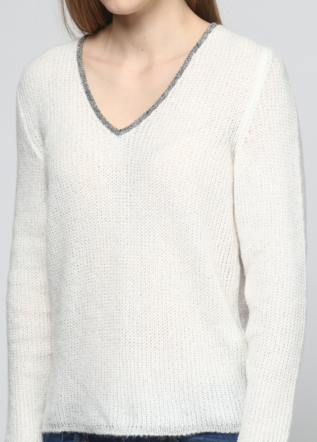 Белый демисезонный пуловер пуловер Folgore Milano
