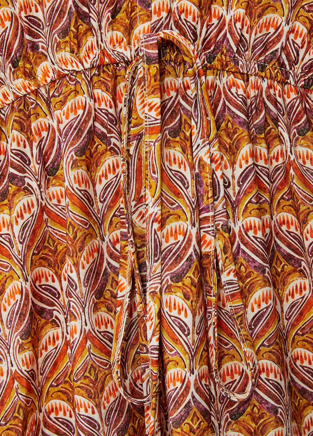 Терракотовое кэжуал платье клеш KOTON с абстрактным узором