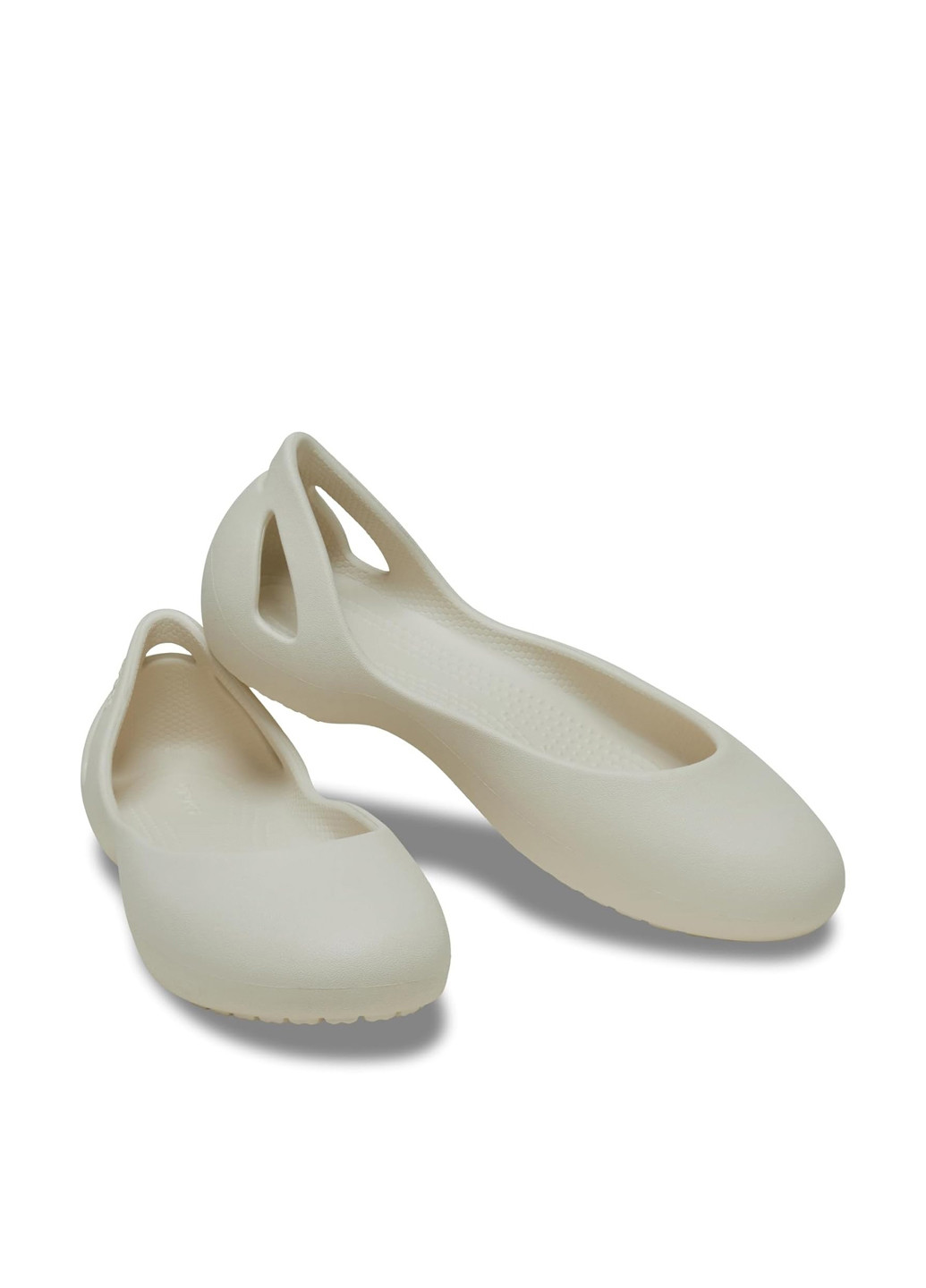 Жіночі балетки Crocs | бежеві однотонні без декору гума (346472665)