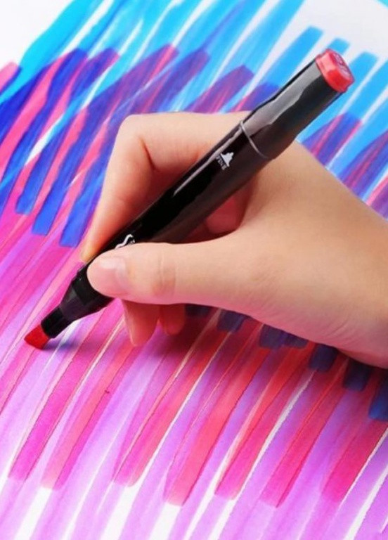 Набір спиртових сучасних скетч маркерів для малювання 120шт./уп. двосторонні професійні фломастери з чохлом Touch (252265410)