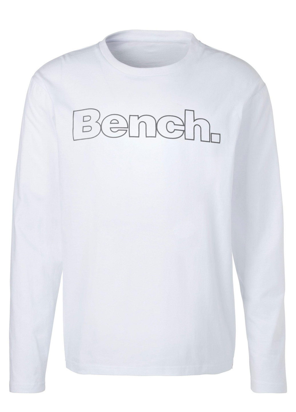 Белый демисезонный кэжуал лонгслив Bench с логотипом
