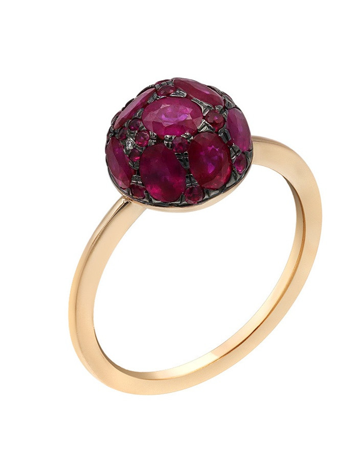 Кольцо из розового золота с бриллиантами и рубинами Zarina (254252723)