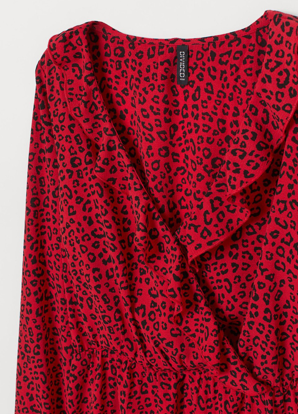 Комбінезон H&M комбінезон-шорти леопардовий червоний кежуал поліестер, креп