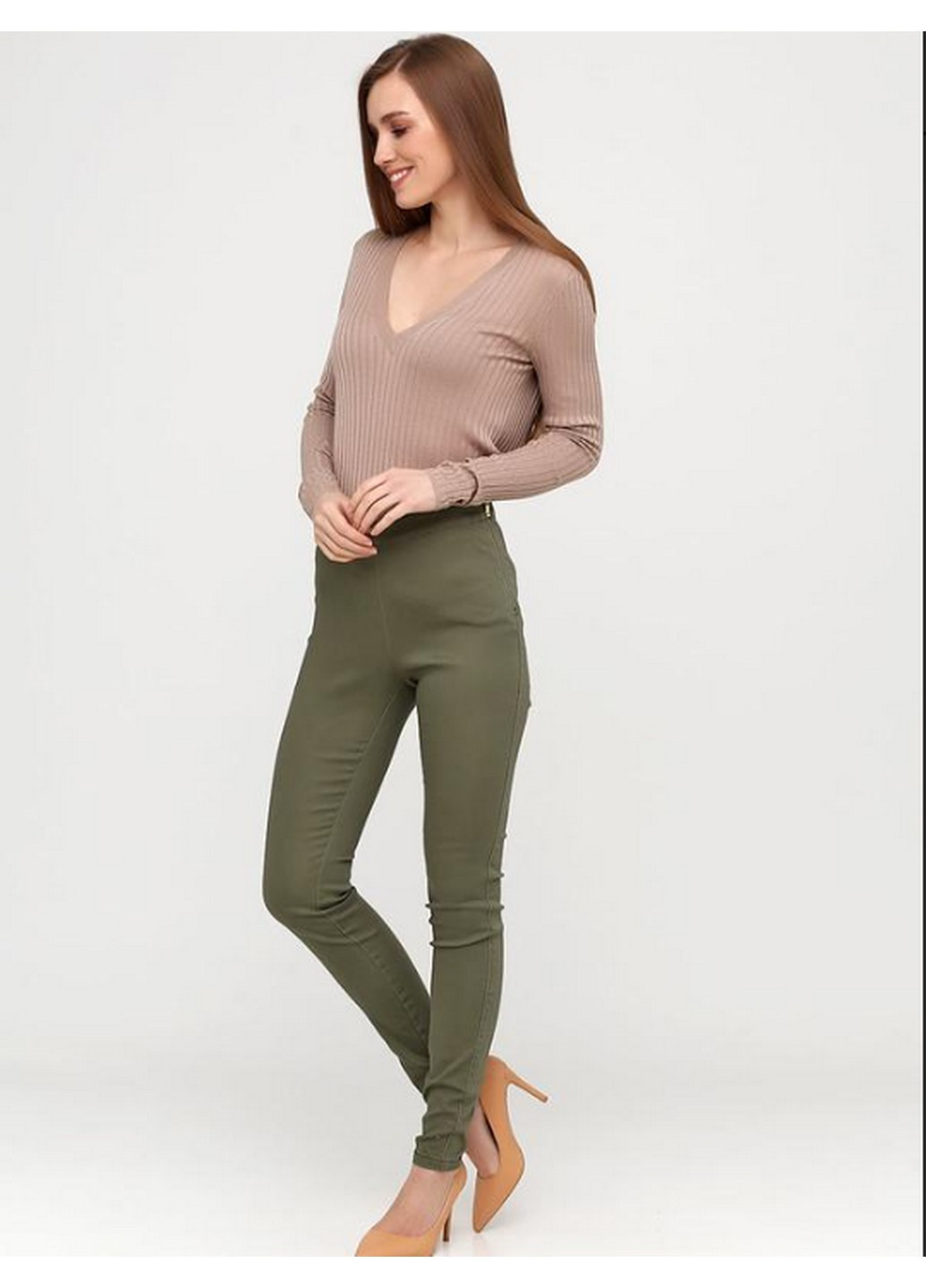 Темно-зеленые джинсовые демисезонные брюки H&M