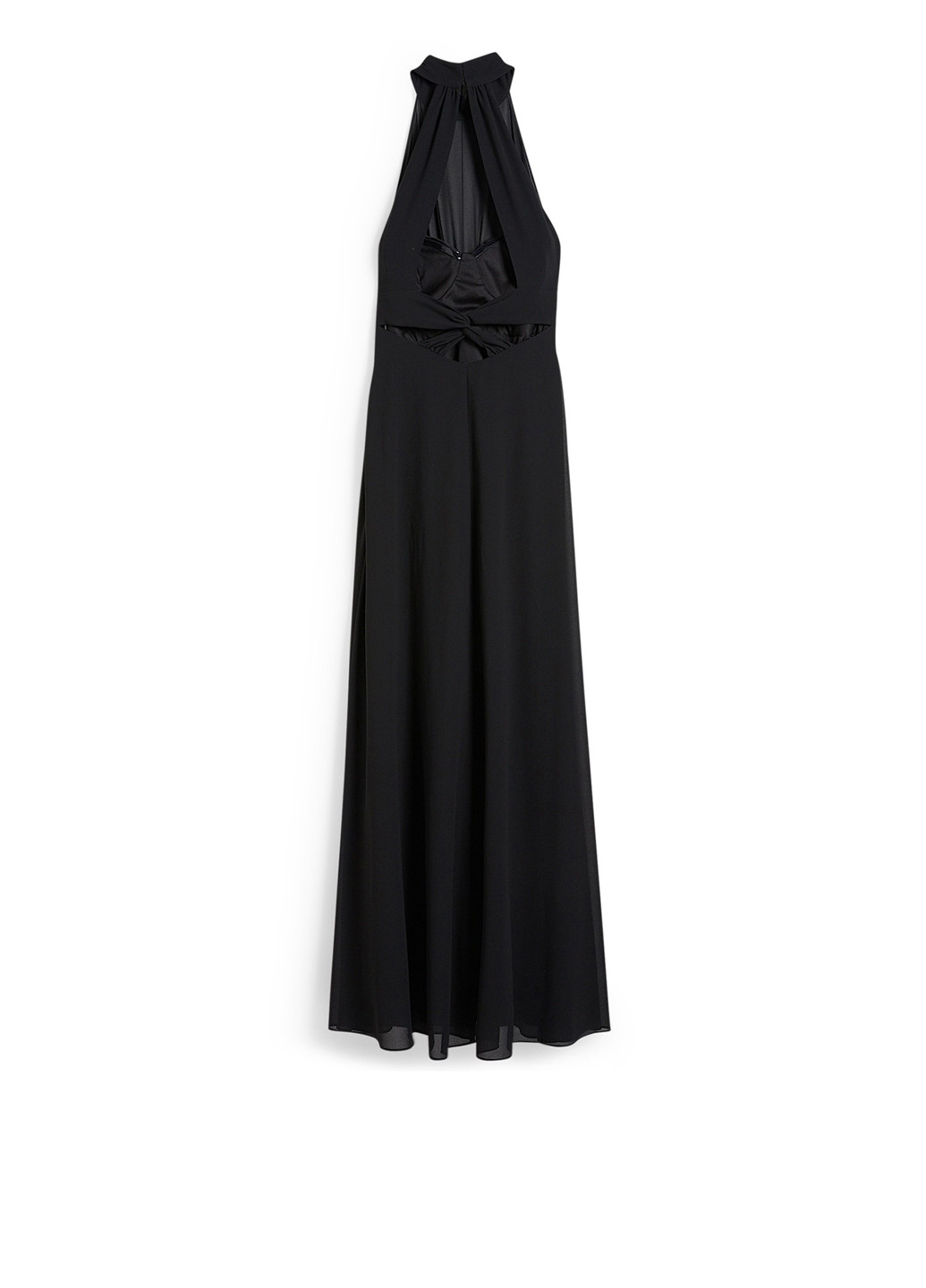 Черное вечернее платье с открытой спиной C&A однотонное