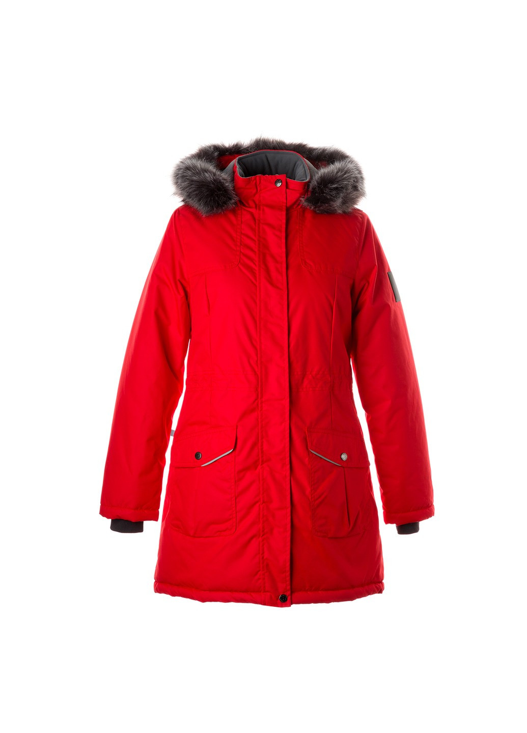 Красная зимняя куртка удлиненная зимняя mona 2 Huppa